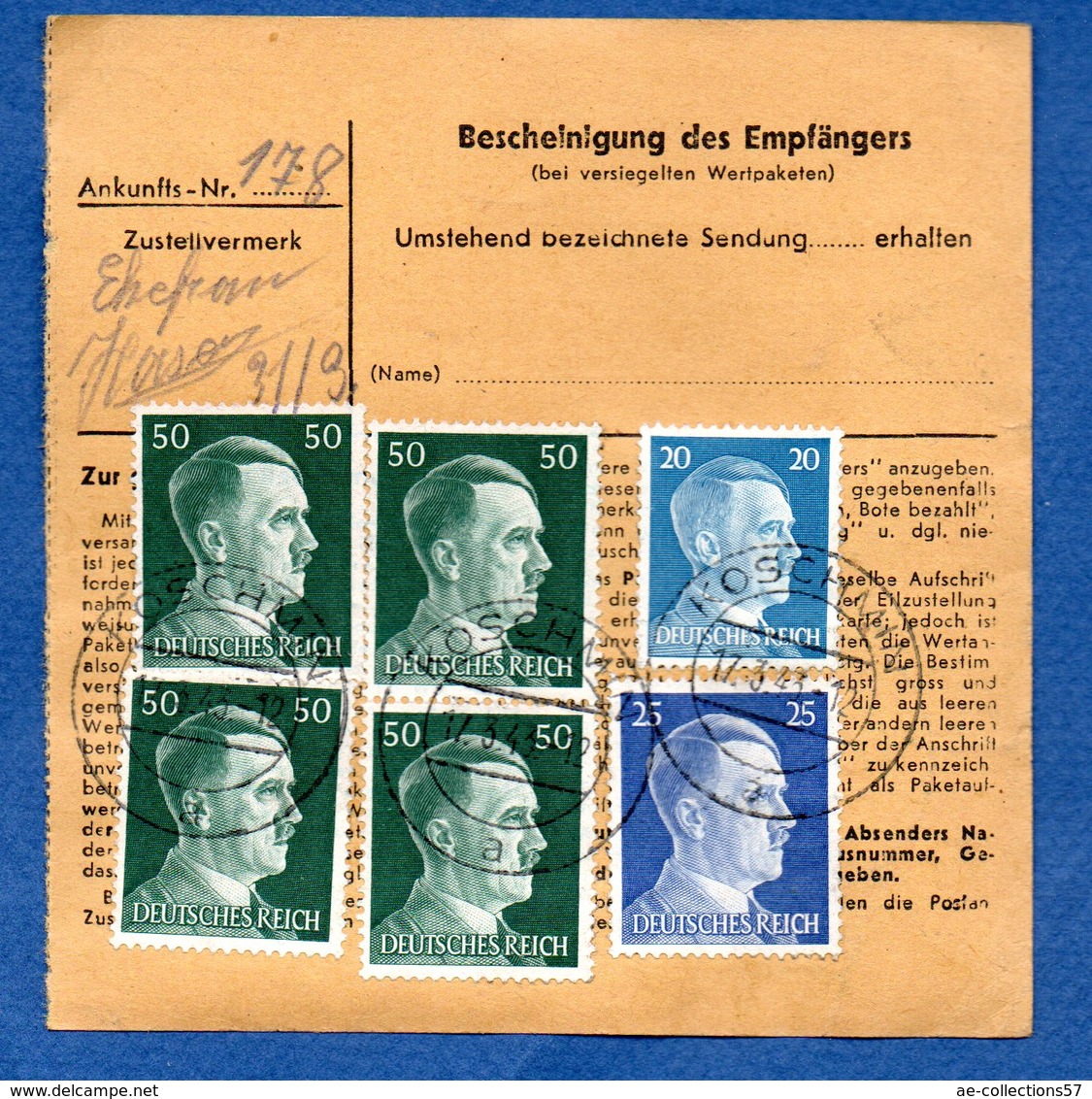 Colis Postal  -  De Koschmin ( Wartheland )   - Pour Waldheim - Covers & Documents