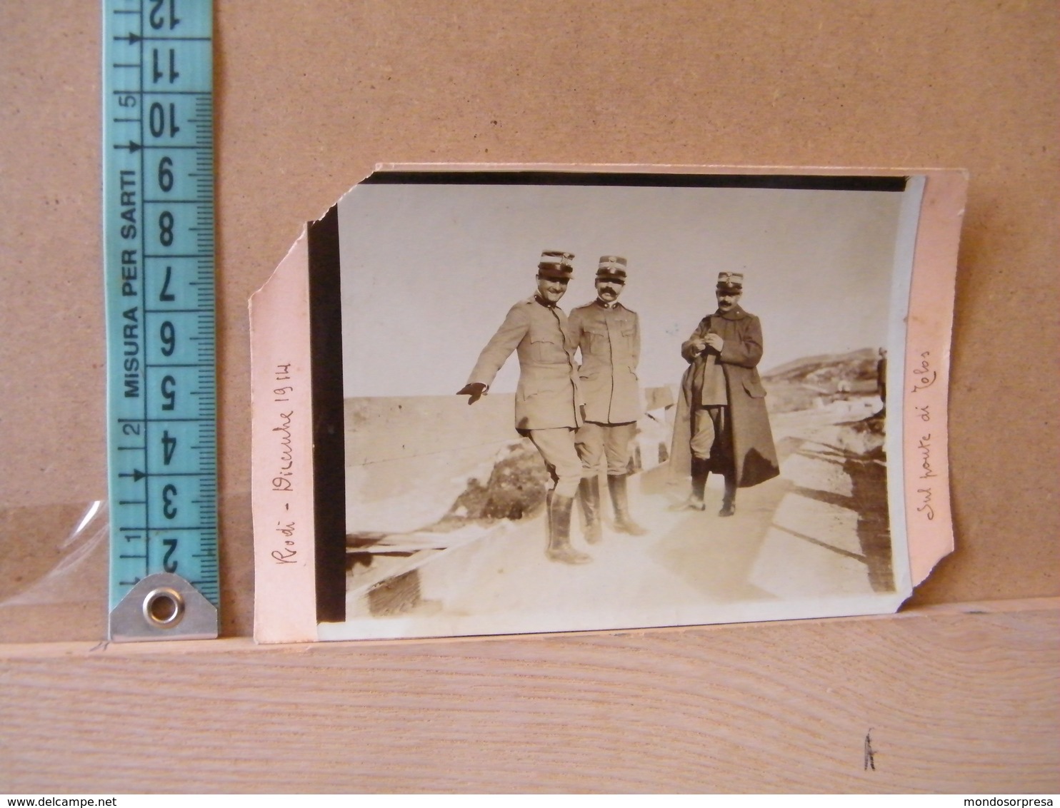 MONDOSORPRESA,  FOTOGRAFIA, RODI SUL PONTE DI TOLOS THOLOS, 1914 - Guerra, Militari