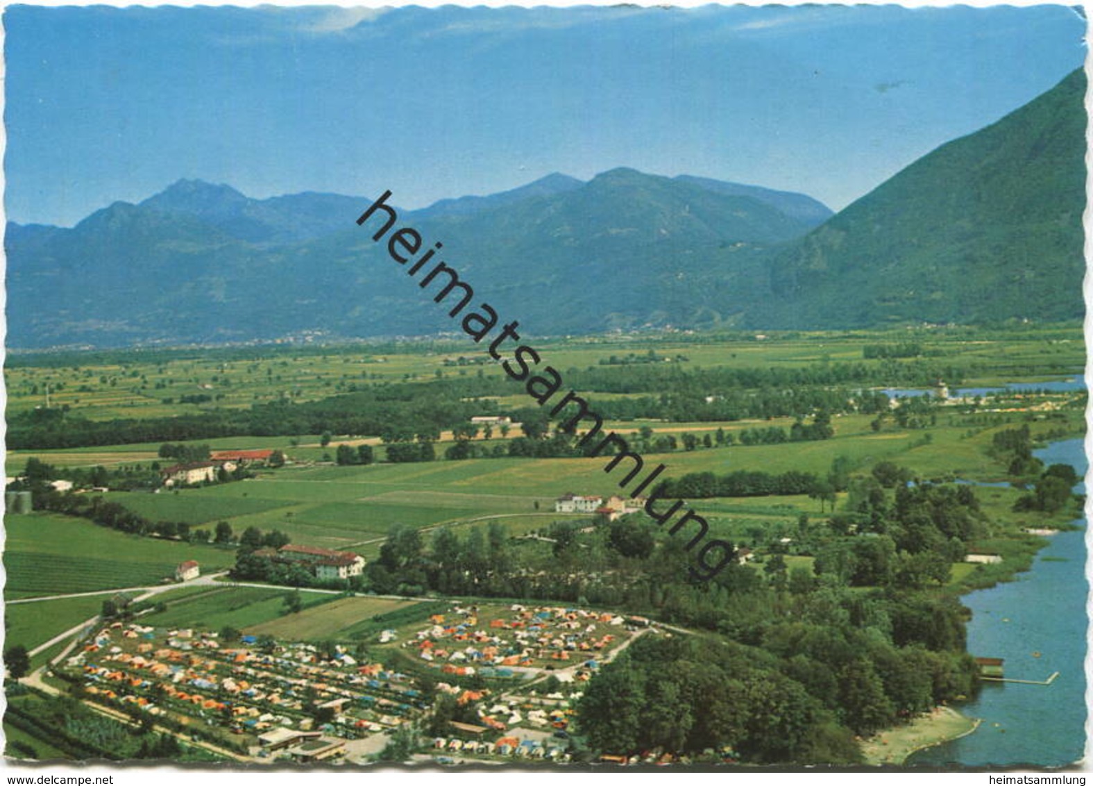 Tenero Am Lago Maggiore - Camping T.C.S. - Luftaufnahme - AK Grossformat - Verlag Photoglob-Wehrli Zürich Gel. 1 - Tenero-Contra