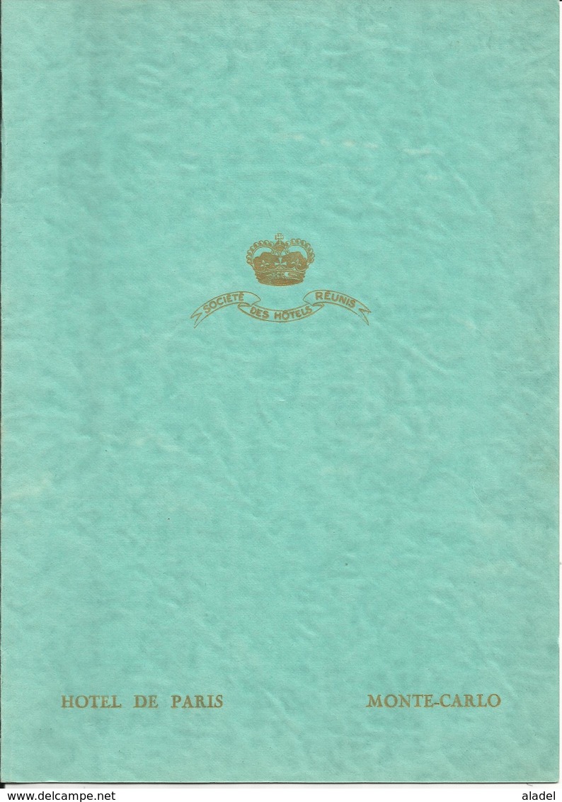 Pochette Du Menu De L'HOTEL DE PARIS à MONTE-CARLO Du 3 Avril 1932 - Unclassified