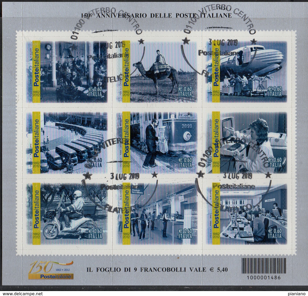 PIA  -  ITALIA  -  2012 : 150° Anniversario Delle Poste Italiane  -     (SAS  Bf 86 ) - 2011-20: Usati