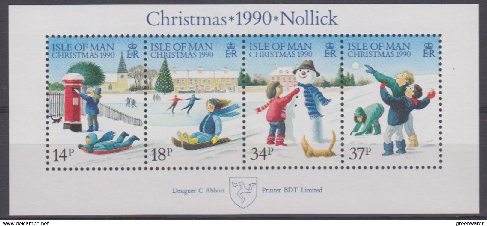 Isle Of Man 1990 Christmas Sheetlet ** Mnh (43505E) - Man (Eiland)