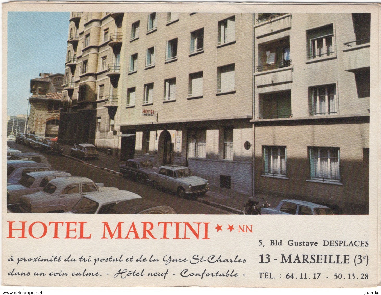 Dépliant Publicitaire Hôtel Martini à Marseille  Dans Les Années 60 - Advertising