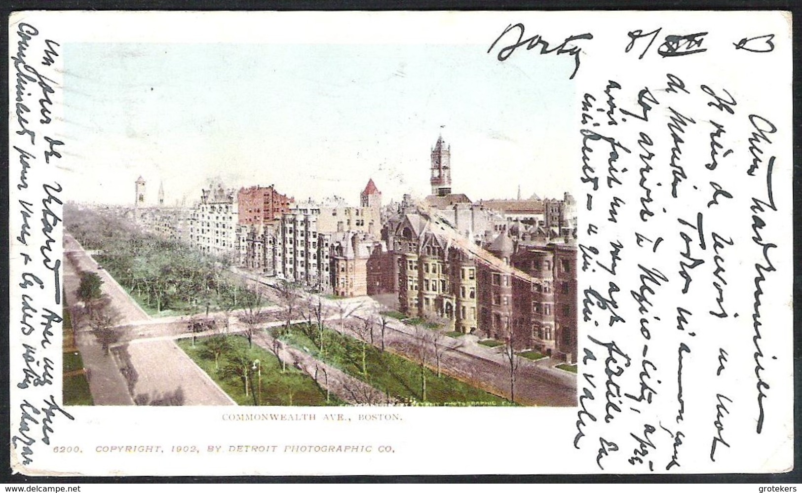 BOSTON Commonwealth Ave Sent 1903 From BOSTON To Belgium - Boston