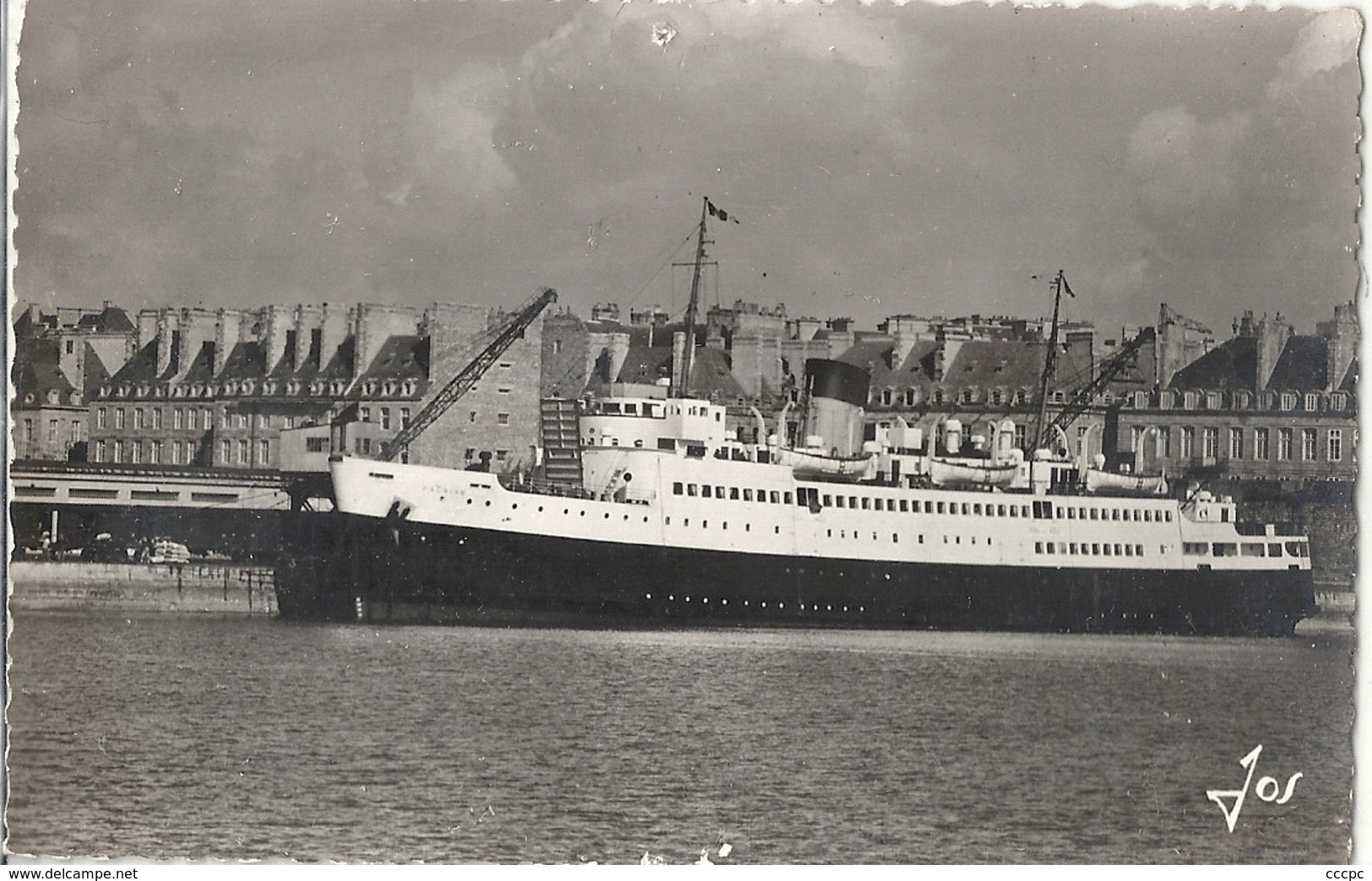 CPSM Saint-Malo Départ Du Paquebot Falaise Assurant La Liaison Entre St-Malo Jersey Et Southampton - Paquebote