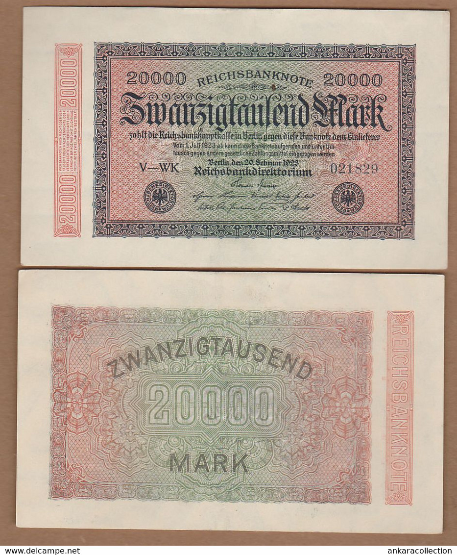 AC - GERMANY 20 000 MARK V - WK 1923 AUNC - UNCIRCULATED - 20.000 Mark