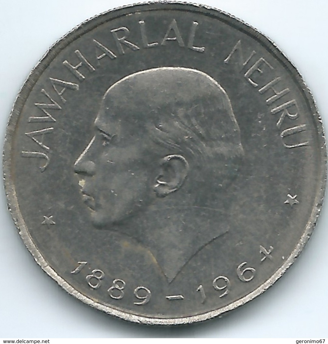 India - 1 Rupee - 1964 - Death Of Jawaharlal Nehru - KM76 - India