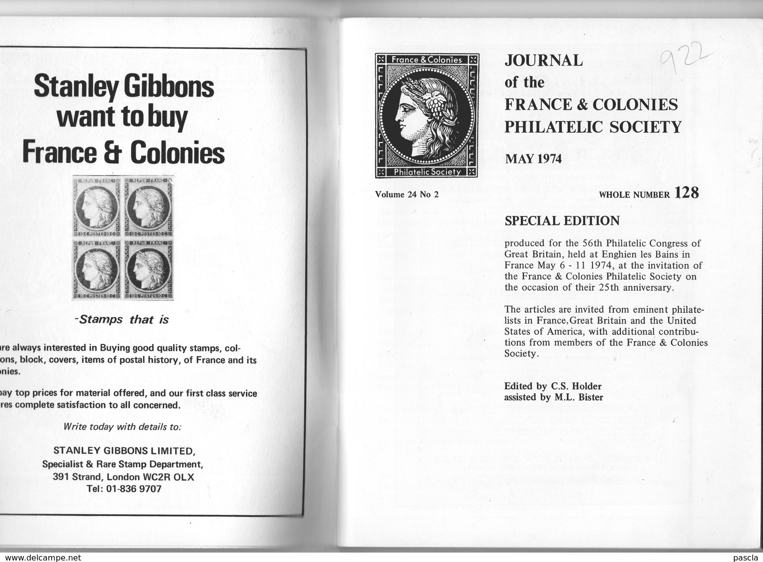 Journal Of The France Et Colonies Philatelic Society - Mai 1974 - Français Et Anglais - Philatélie Et Histoire Postale