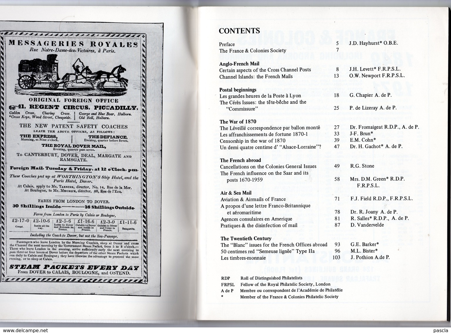 Journal Of The France Et Colonies Philatelic Society - Mai 1974 - Français Et Anglais - Philatélie Et Histoire Postale