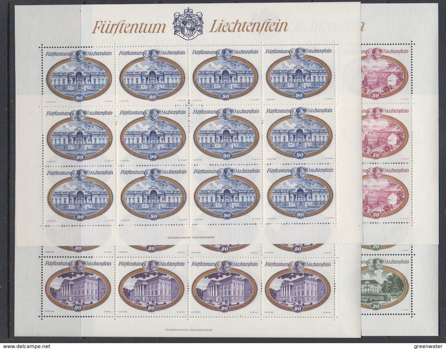 Liechtenstein 1977 Schlosser 4v Sheetlets ** Mnh (F7876) - Ongebruikt