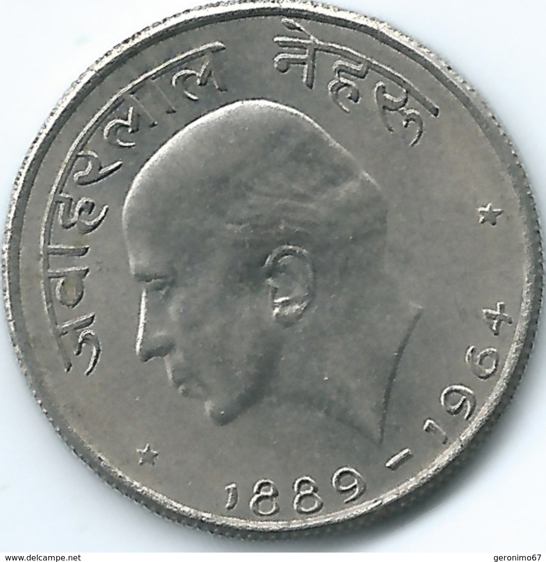 India - 50 Paise - 1964 - Death Of Jawaharlal Nehru - KM57 (Hindi Legend) - India