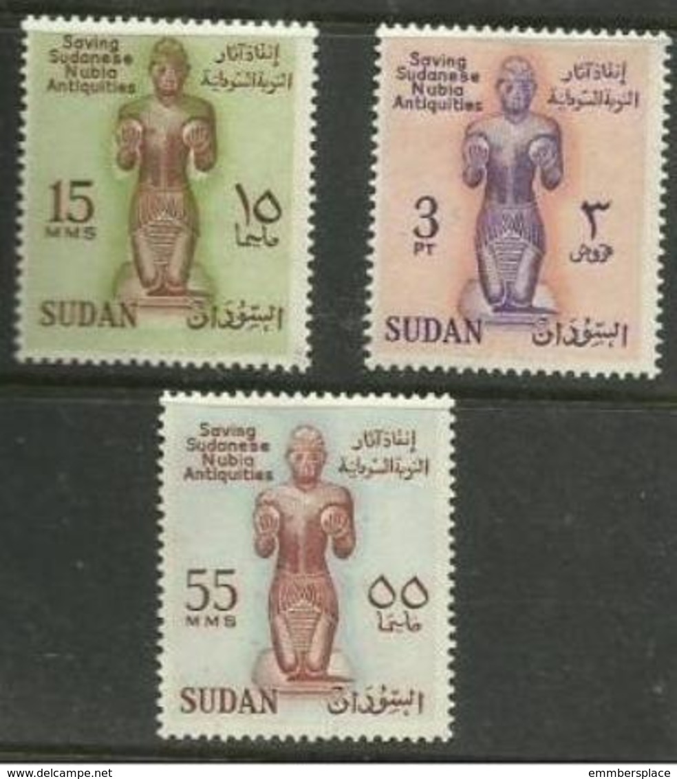 Sudan - 1961 Nubian Monuments Set Of 3 MLH *  SG 161-3  Sc 136-8 - Sudan (1954-...)