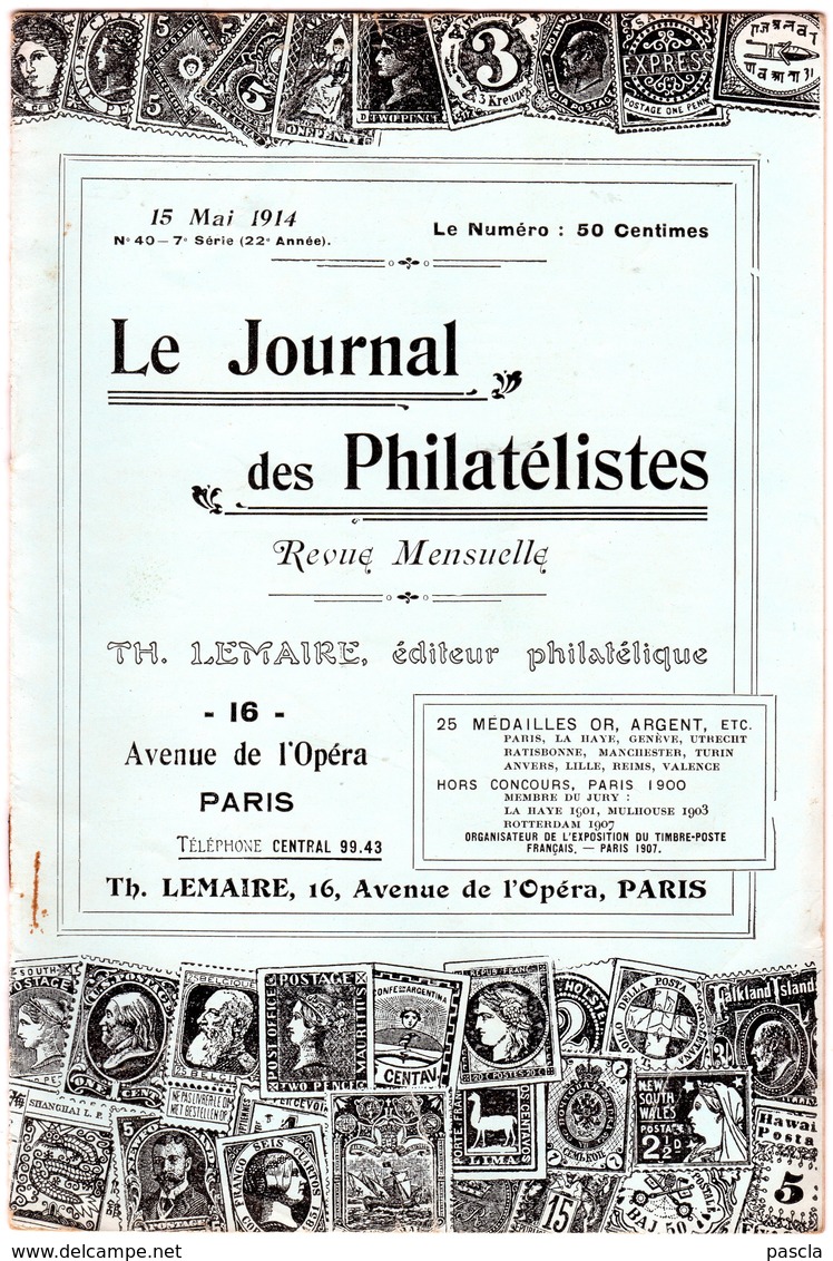 Le Journal Des Philatélistes - Mai 1914 - LEMAIRE - - Philatélie Et Histoire Postale