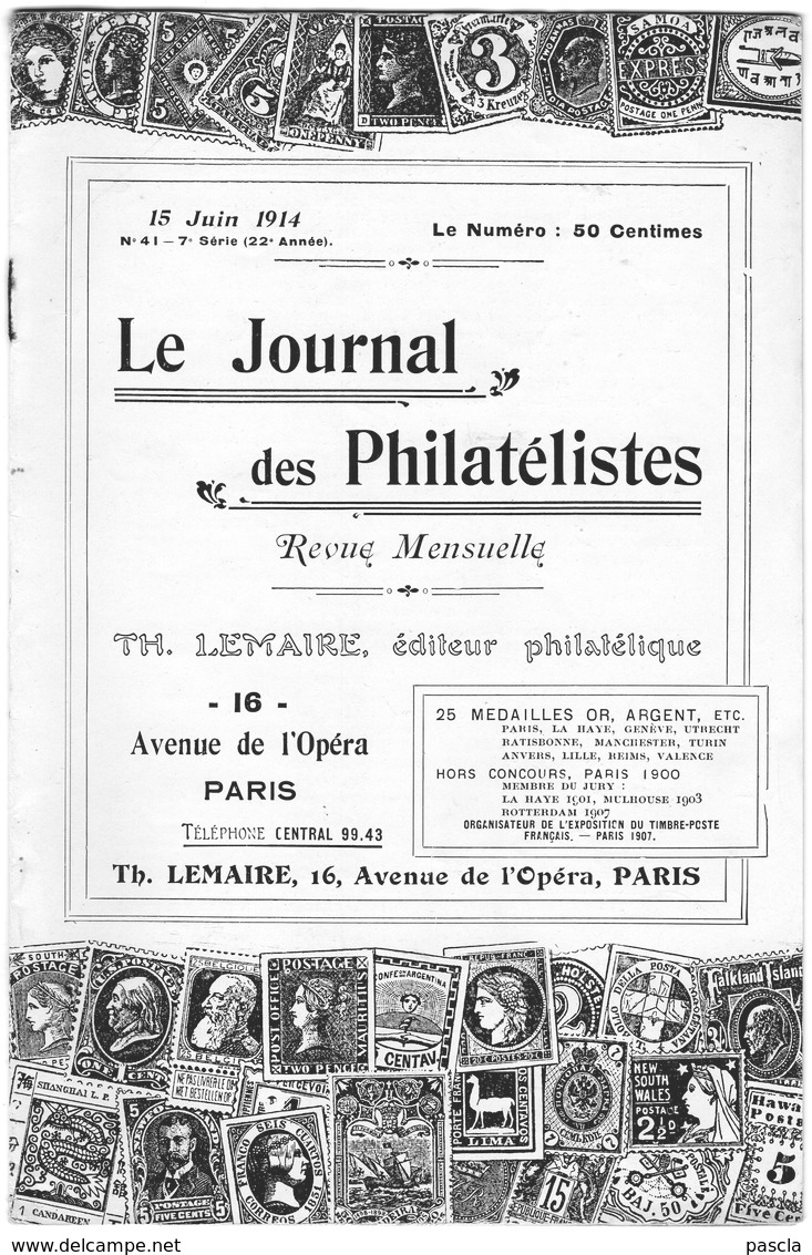 Le Journal Des Philatélistes - Juin 1914 - LEMAIRE - Cachet Convoyeurs Lignes - Philately And Postal History