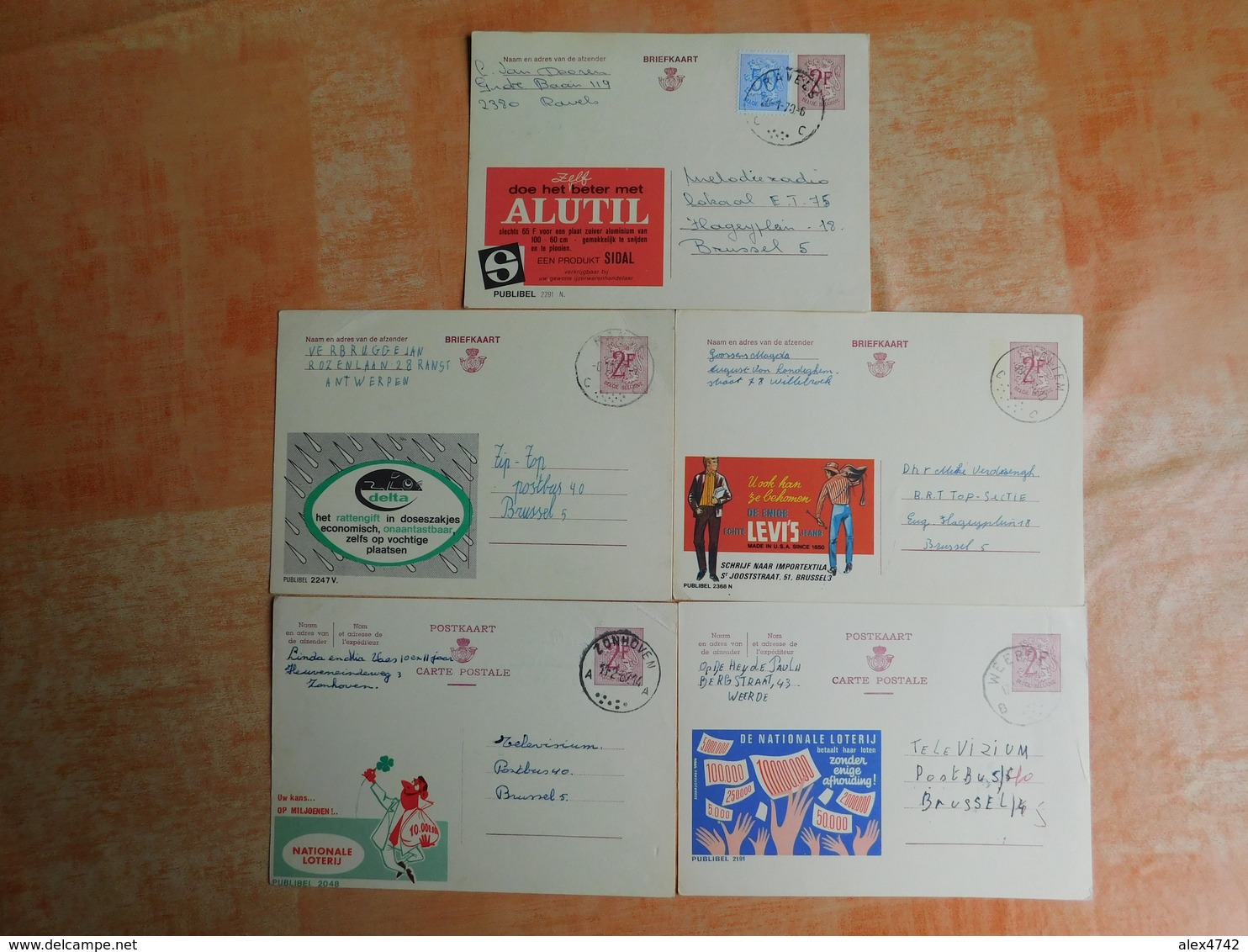 Lot De 5 Entiers Postaux Publibel (K8) - Publibels