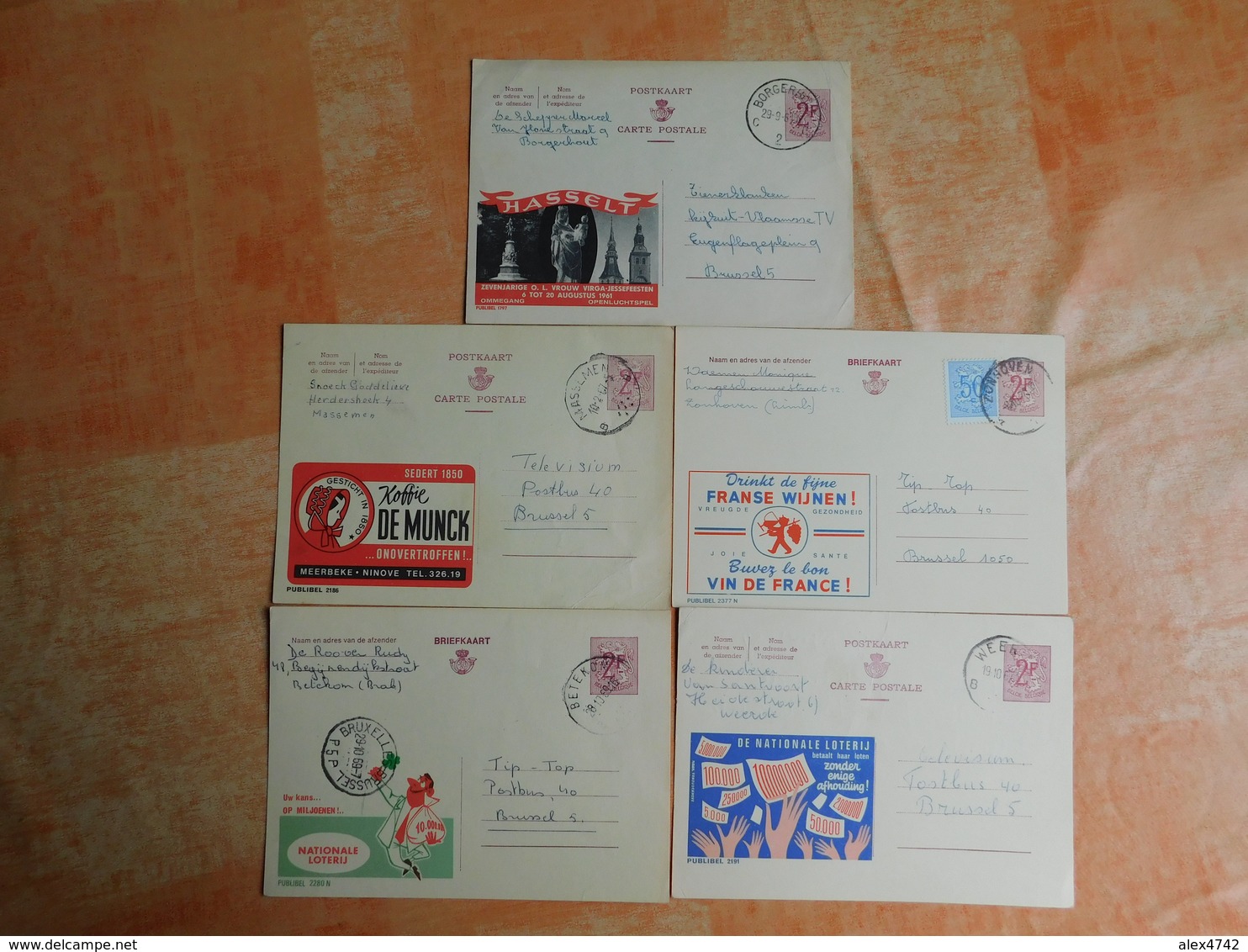 Lot De 5 Entiers Postaux Publibel (L8) - Publibels