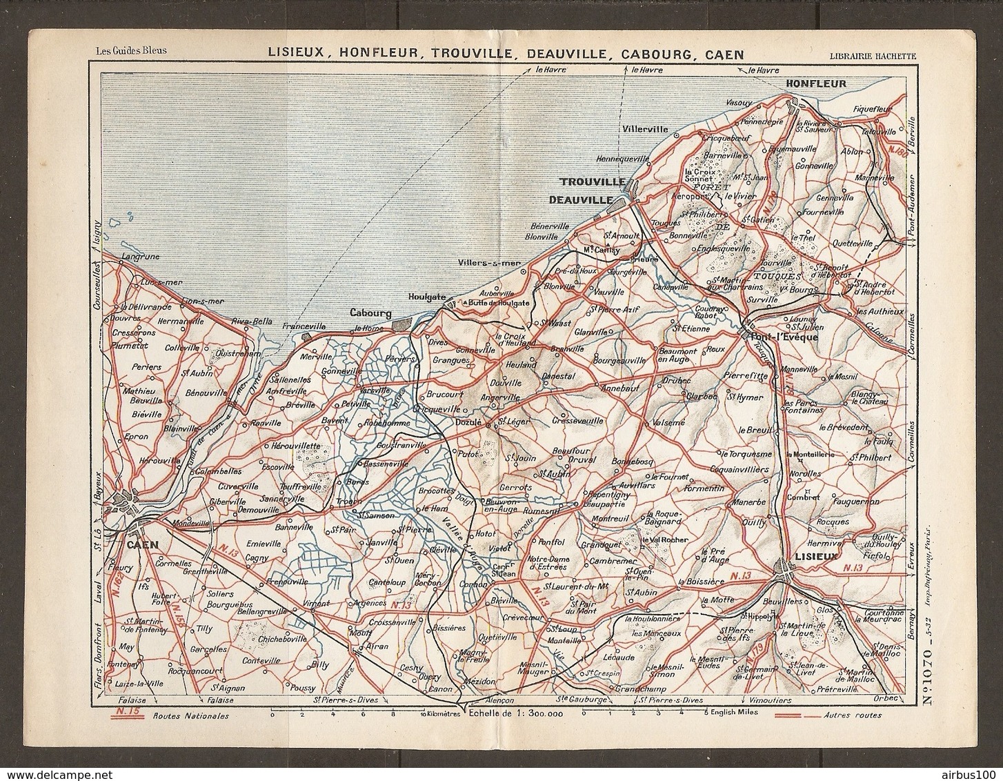 CARTE PLAN 1932 N° 1070 - NORMANDIE - LISIEUX HONFLEUR TROUVILLE DEAUVILLE CABOURG CAEN PONT L'EVEQUE - Mapas Topográficas