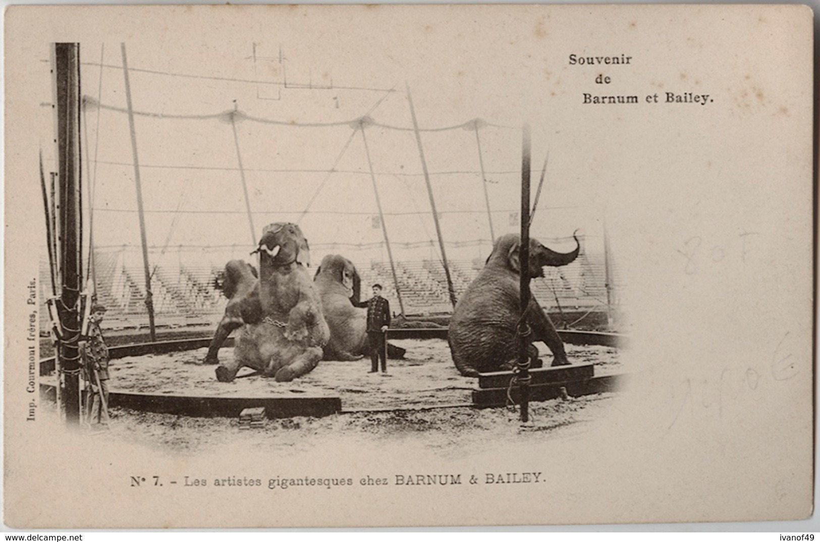 Les Artistes Gigantesques Chez BARNUM & BAILEY - Ed. Courmont - Cirque, éléphants, Dresseur - Elephants