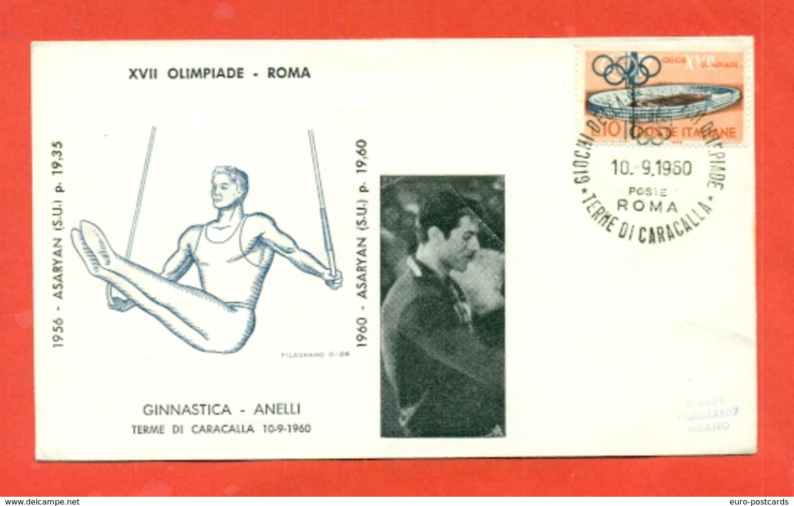 GINNASTICA -OLIMPIADI ROMA 1960 MEDAGLIA ORO  ASARYAN - Ginnastica