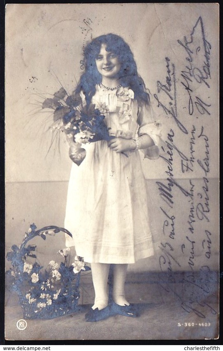 1905 RUSSIA PHOTOCARD GIRL - EMPIRE - TRAIN CANCEL - FROM 61.........? TO LOUVAIN ( Belgium ) - Gebruikt