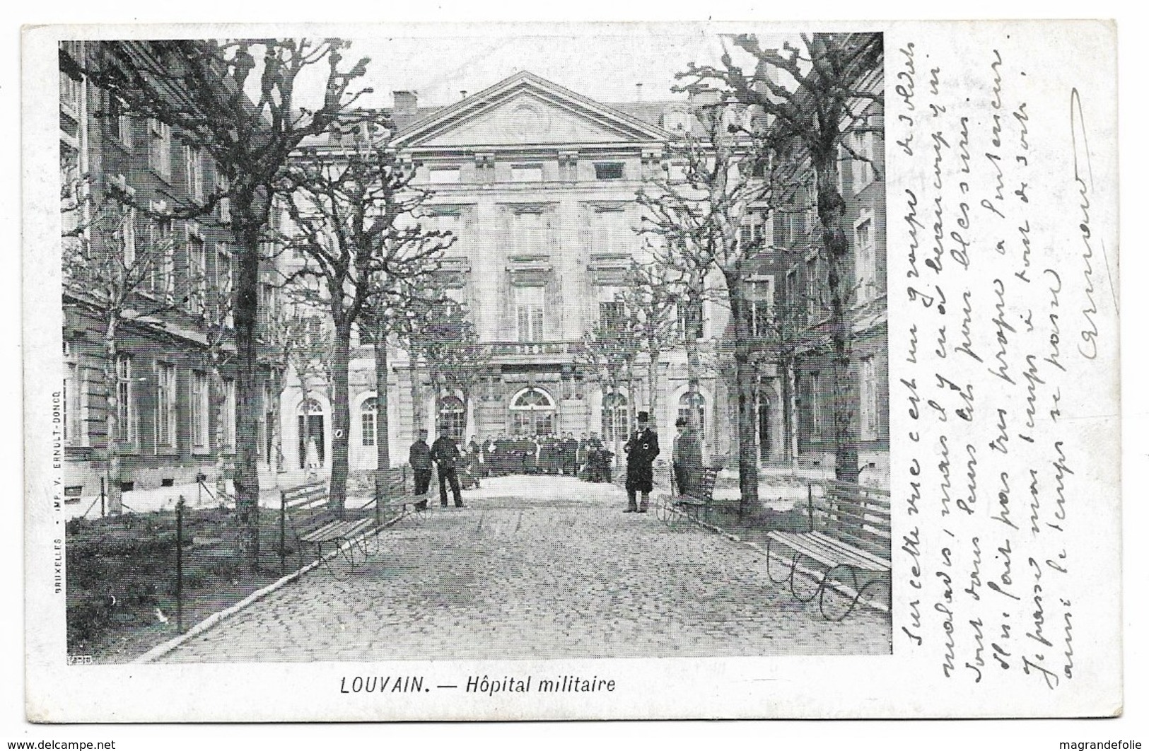 CPA PK  LOUVAIN  HOPITAL MILITAIRE  CARTE ANIMEE - Andere & Zonder Classificatie