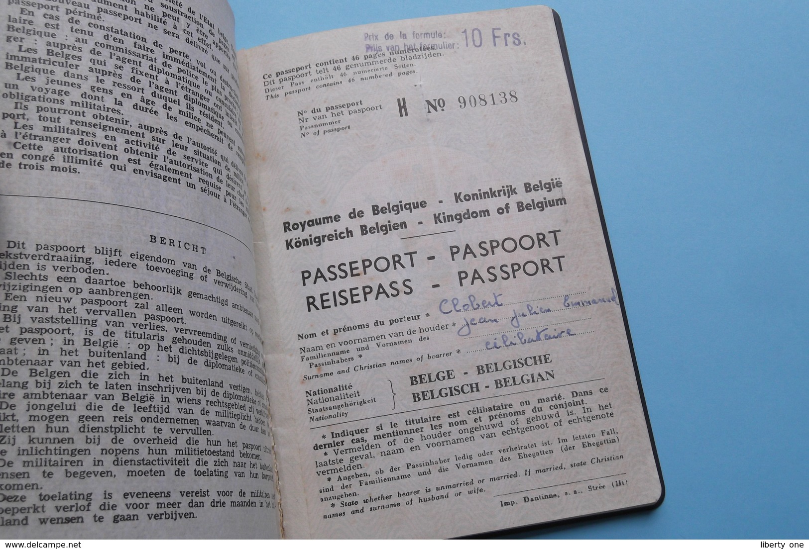 PASSEPORT - PASPOORT - REISEPASS - PASSPORT ( Belgique ) Clobert FOREST 1935 ( Zie Foto's Details ) 1969 ! - Sin Clasificación