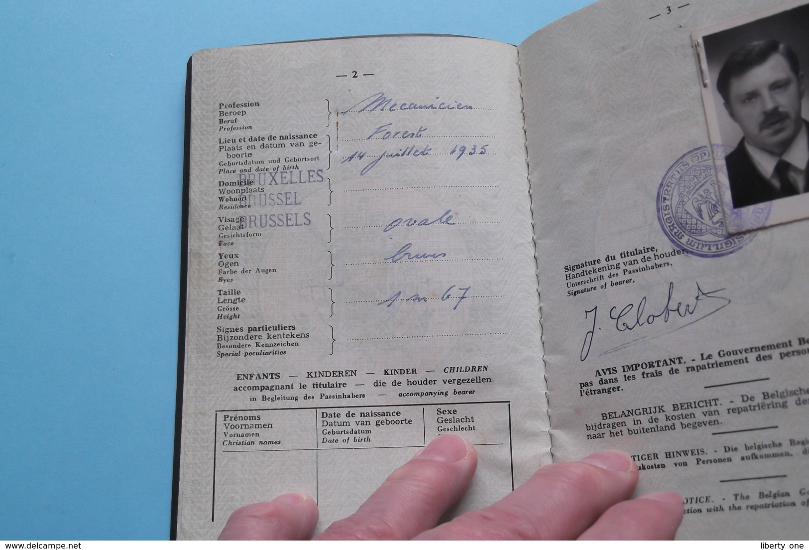 PASSEPORT - PASPOORT - REISEPASS - PASSPORT ( Belgique ) Clobert FOREST 1935 ( Zie Foto's Details ) 1969 ! - Unclassified