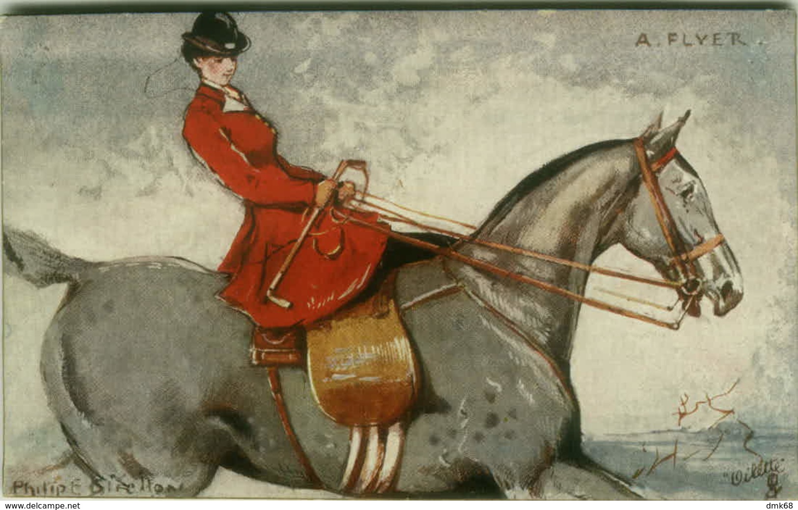 TUCK'S POSTCARD SIGNED PHILIP E. STRETTON - HORSE - HUNTING FOX - A. FLYER. N. 2765 (BG424) - Tuck, Raphael