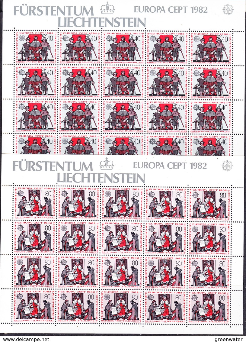 Europa Cept 1982 Liechtenstein 2v Sheetlets ** Mnh (F7881) - 1982