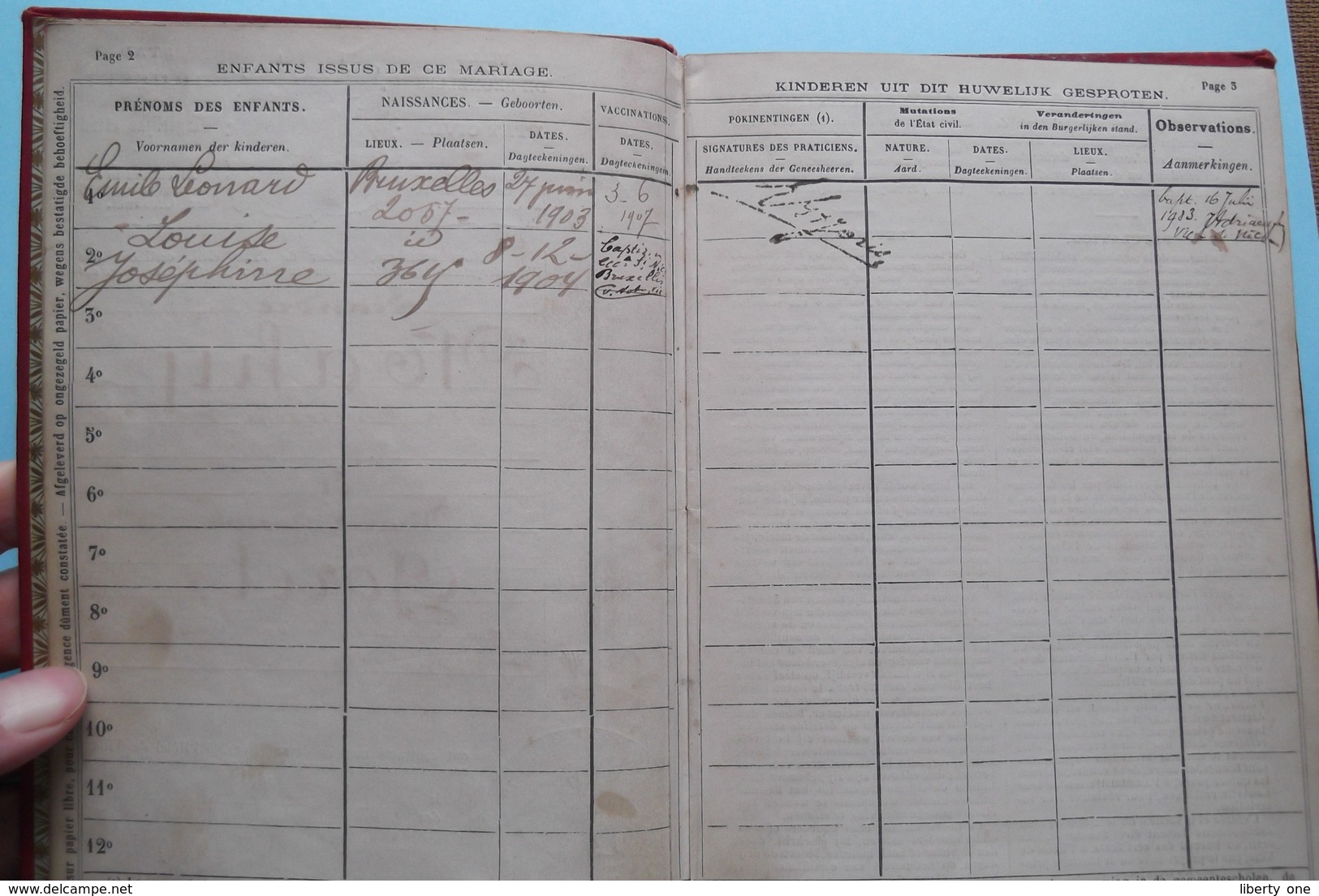 Carnet De MARIAGE Ville De Bruxelles 1894 ( Belgique ) Léandre MAHY 1870 & Marie GORET 1872 ( Zie Foto's Details ) - Unclassified