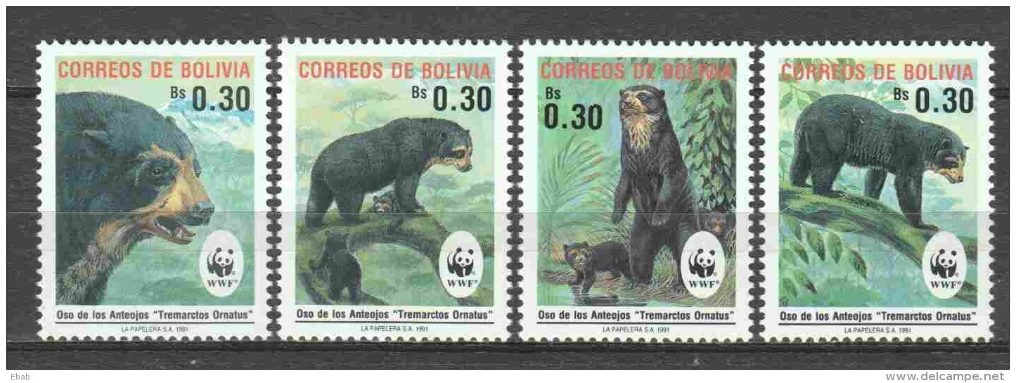 Bolivia 1991 Mi 1137-1140 MNH WWF BEARS - Neufs