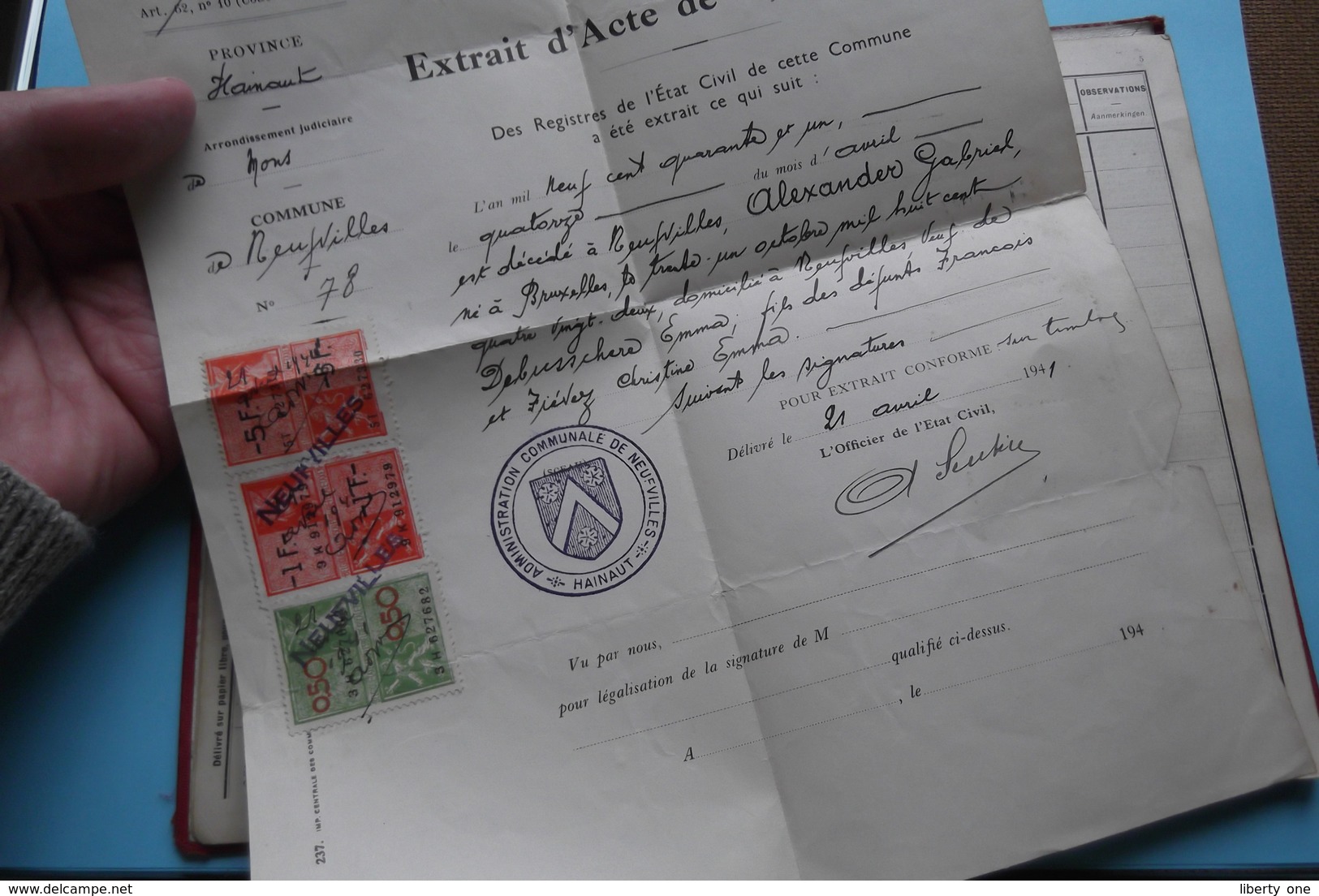 Carnet de MARIAGE d' ANDERLECHT 1905 ( Belgique ) Gabriel ALEXANDER 1882 & Emma DEBUSSCHERE 1878 (zie foto's details)