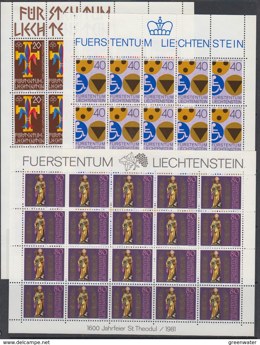 Liechtenstein 1981 Commemoratives 3v Sheetlets ** Mnh (F7884) - Ongebruikt