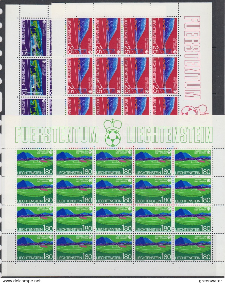 Liechtenstein 1982 World Cup Football Espana 3v Sheetlets** Mnh (F7886) - Ongebruikt