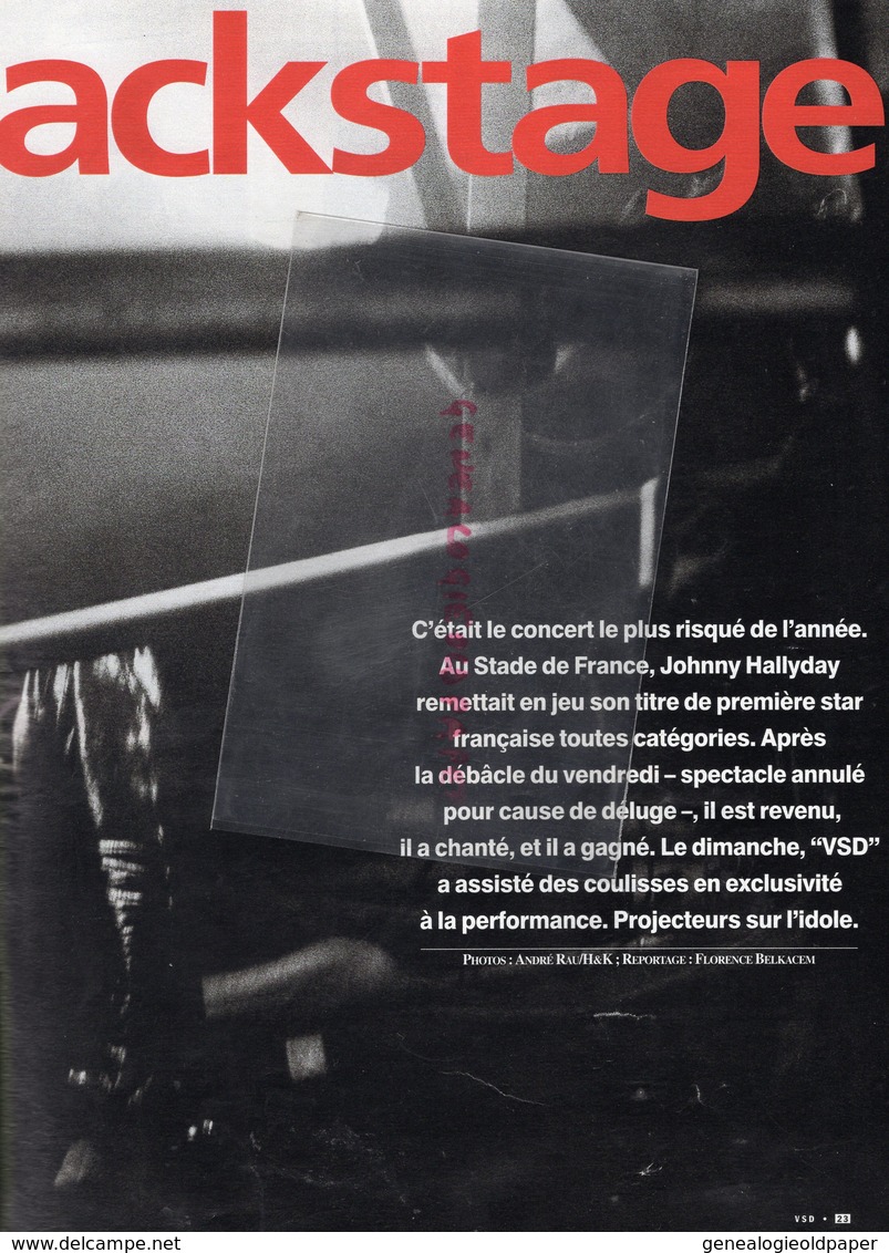 VSD N° 1098-10 SEPTEMBRE 1998- JOHNNY HALLYDAY -SCHUMACHER-CHARLIZE THERON-LE PEN MEGRET-VENISE - People