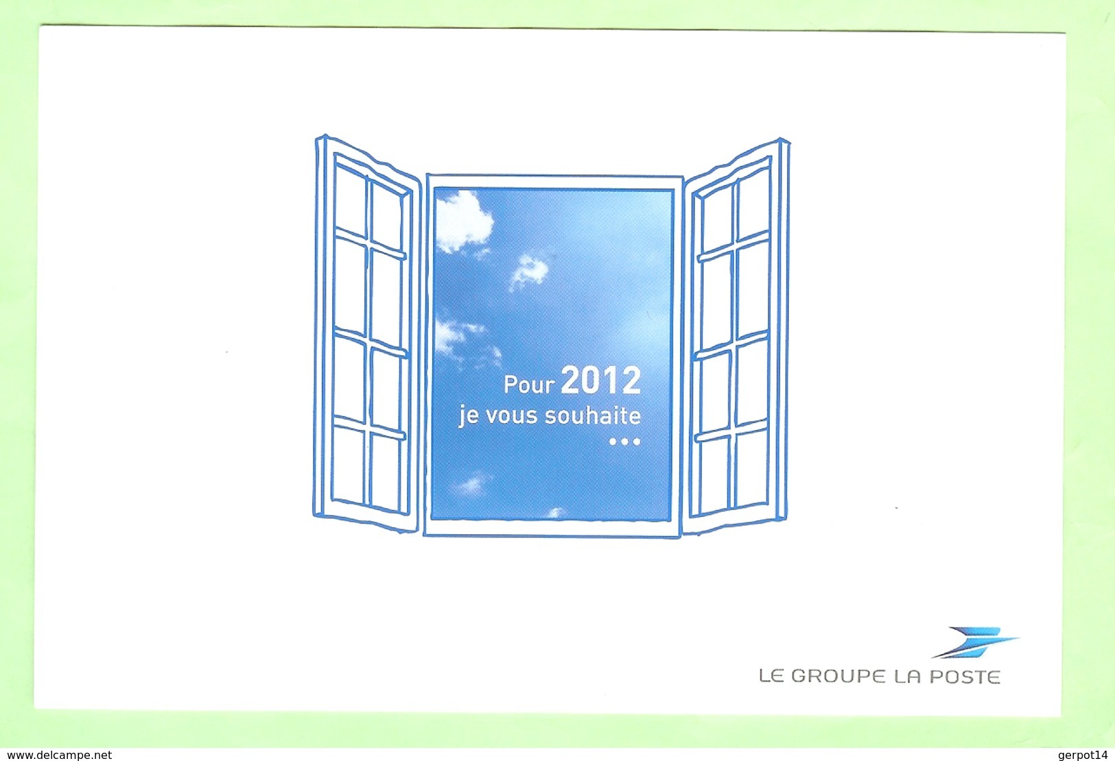 série complète de 6 CP TSC voeux de La Poste 2012 type fenetre Rare