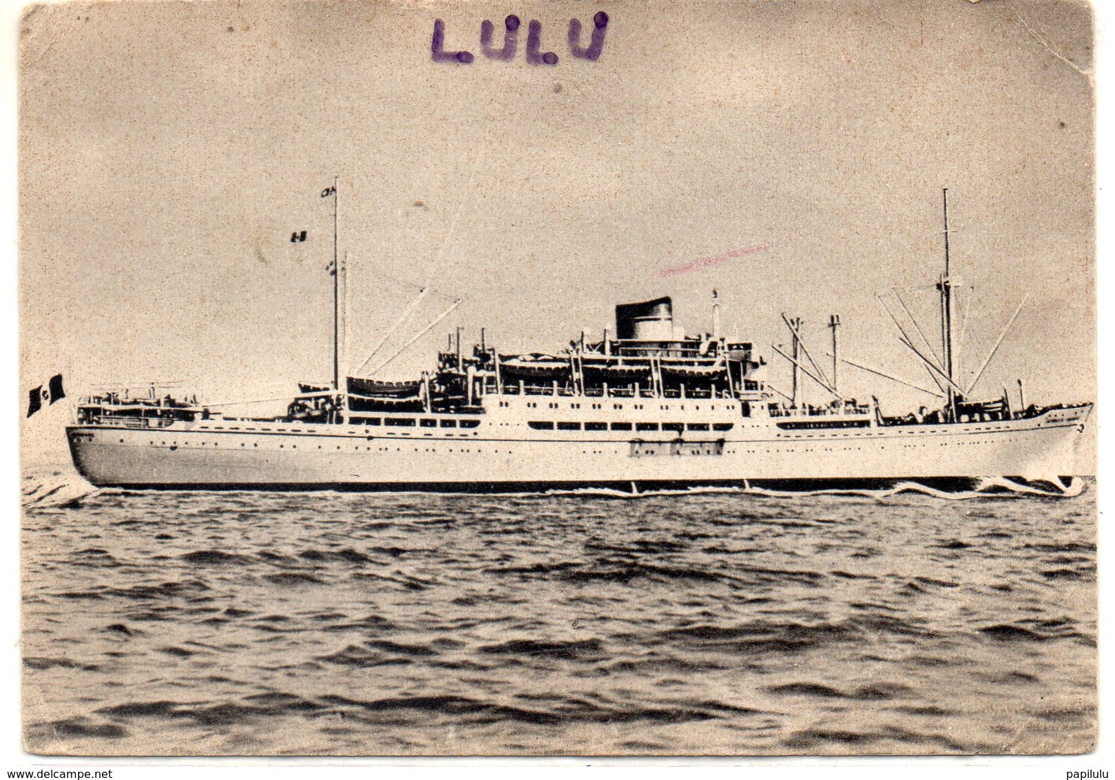 TRANSPORTS 408 : Carte Photo ; Le Antoniotto Usodimare 1942 ( Motonave , Bateau A Moteur ) - Paquebots