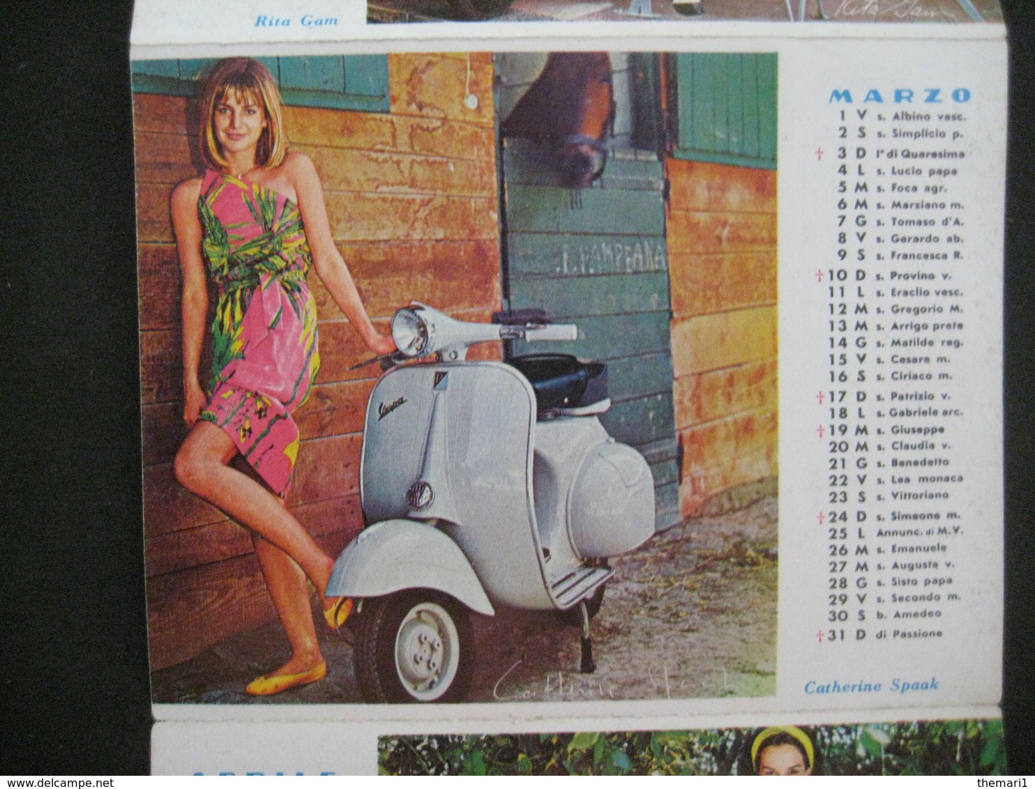 DA VEDERE A VOIR 1963 CALENDARIO CALENDAR CALENDRIER VESPA PIAGGIO SCOOTER DIVE FEMMES PIN UP - Small : 1961-70