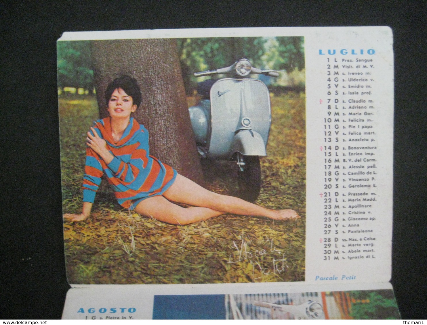 DA VEDERE A VOIR 1963 CALENDARIO CALENDAR CALENDRIER VESPA PIAGGIO SCOOTER DIVE FEMMES PIN UP