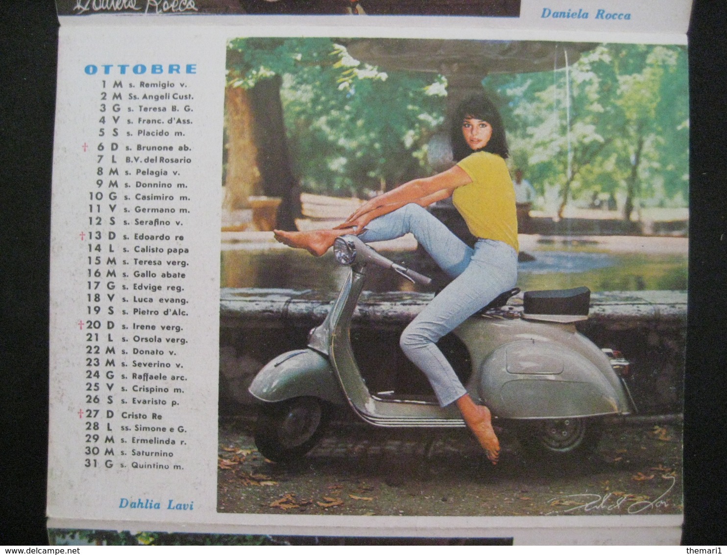 DA VEDERE A VOIR 1963 CALENDARIO CALENDAR CALENDRIER VESPA PIAGGIO SCOOTER DIVE FEMMES PIN UP