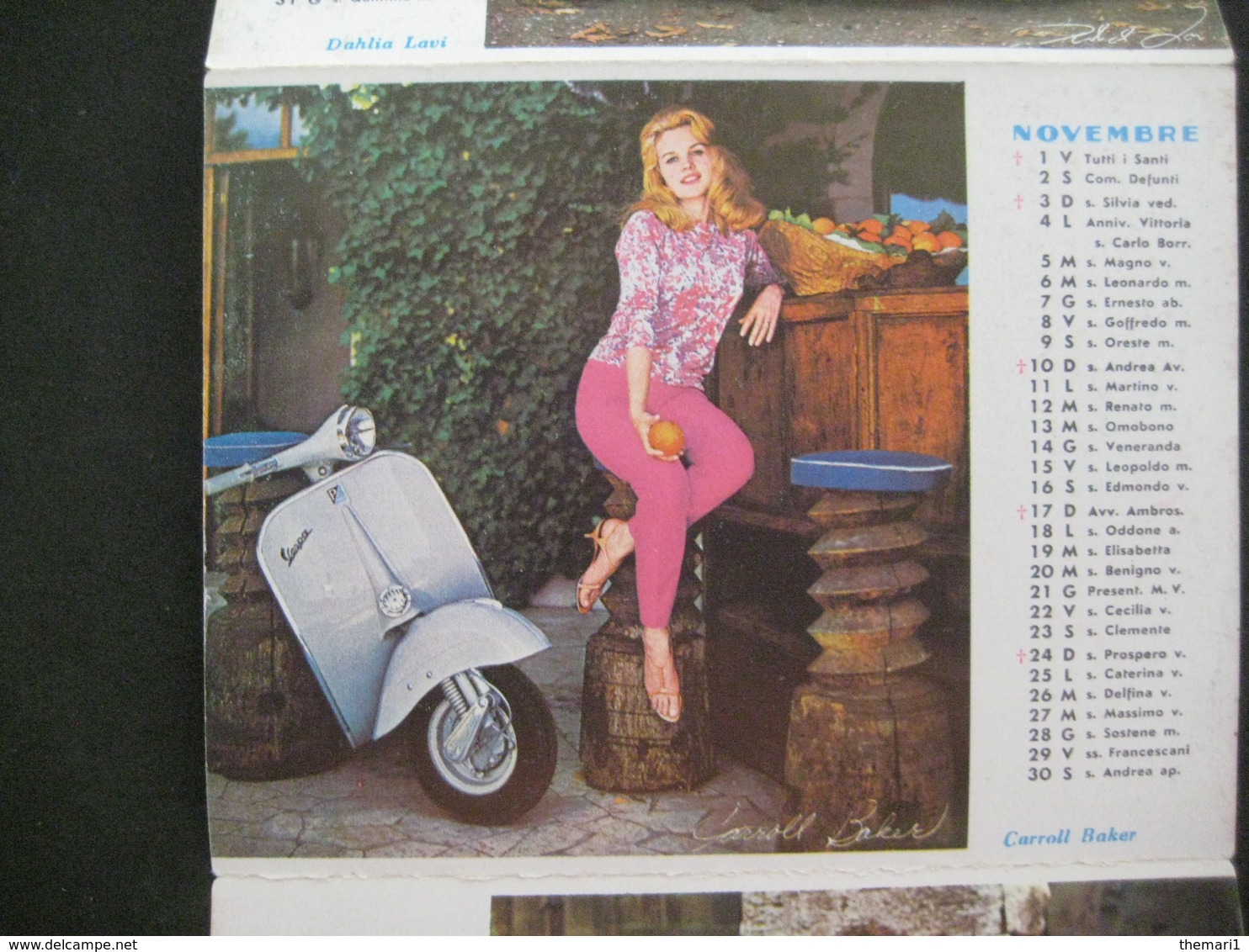 DA VEDERE A VOIR 1963 CALENDARIO CALENDAR CALENDRIER VESPA PIAGGIO SCOOTER DIVE FEMMES PIN UP