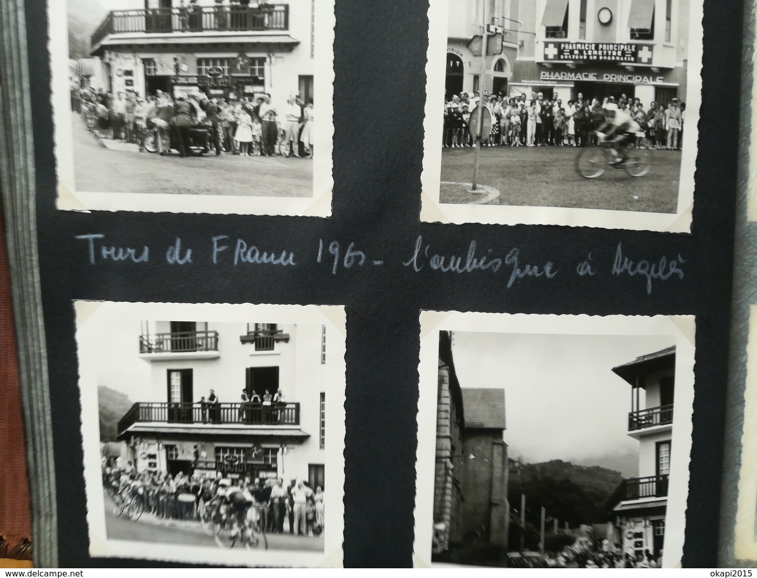 PHARMACIE "LEMETTRE" À ARGELÈS - GAZOST PYRÉNÉES FRANCE PASSAGE DU TOUR DE FRANCE PARC D UN HÔTEL EN 1961 14 PHOTOS - Argeles Gazost