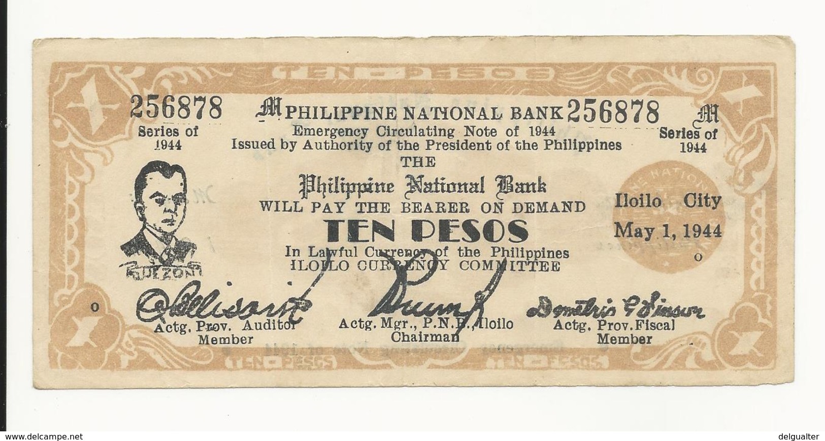 Philippines Emergency Note 10 Pesos 1944 Almost EF - Philippines