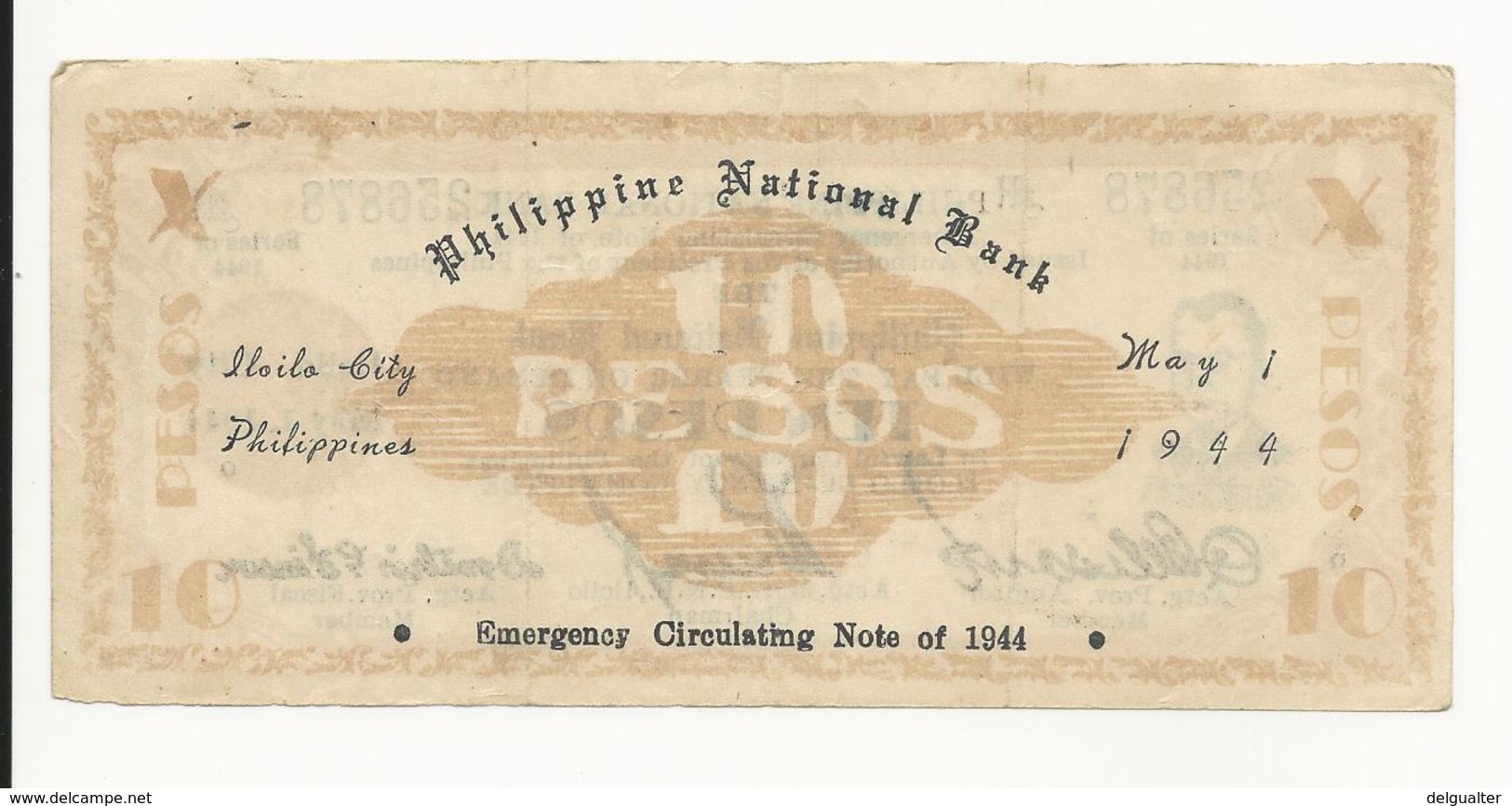 Philippines Emergency Note 10 Pesos 1944 Almost EF - Philippines