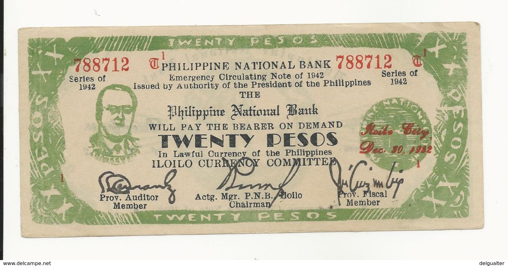 Philippines Emergency Note 20 Pesos 1942 Almost UNC - Philippines