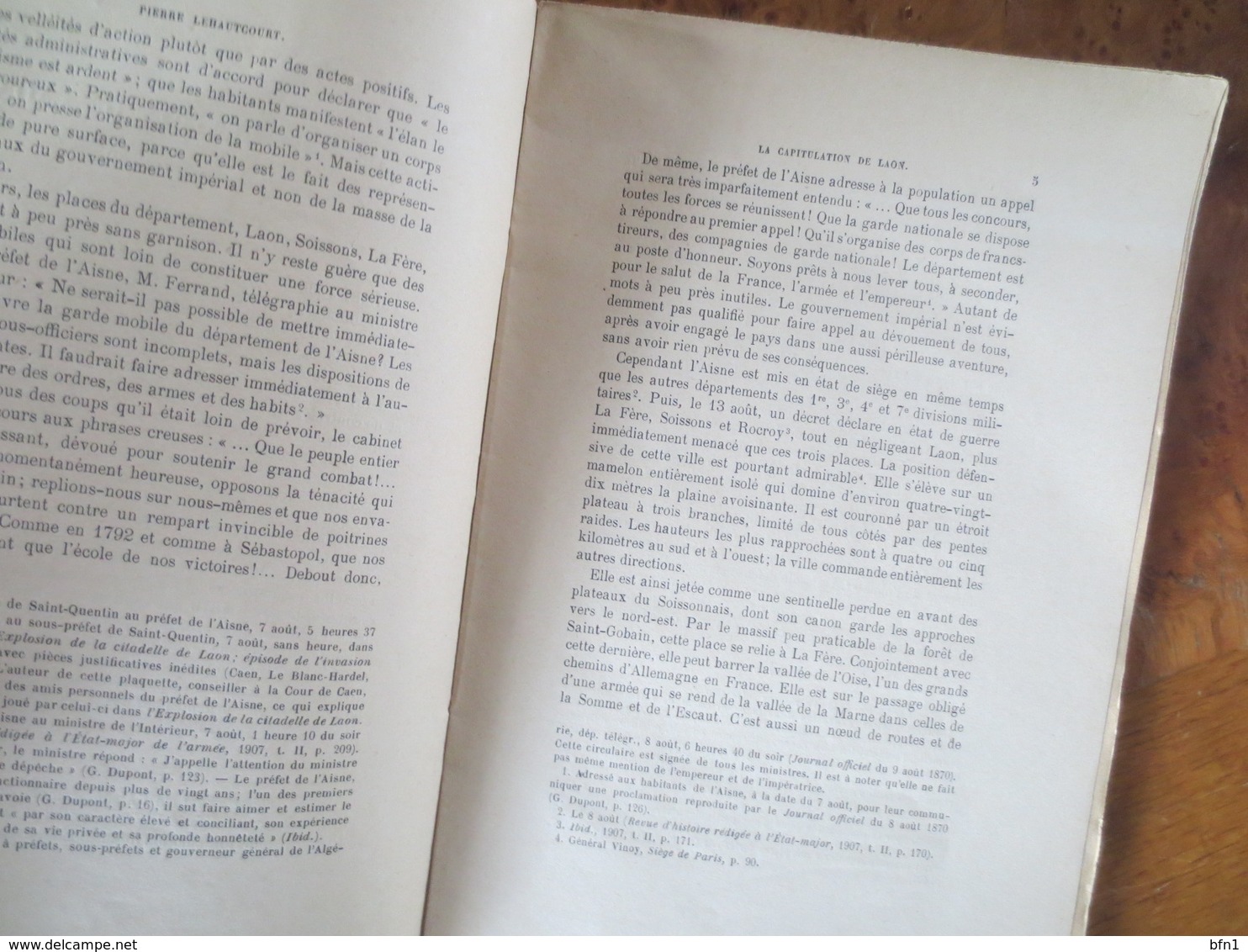 La Capitulation De Laon, 9 Septembre 1870- PARIS 1909- PIERRE LEHAUTCOURT -BELLE DEDICACE D'un VAINCU - Français