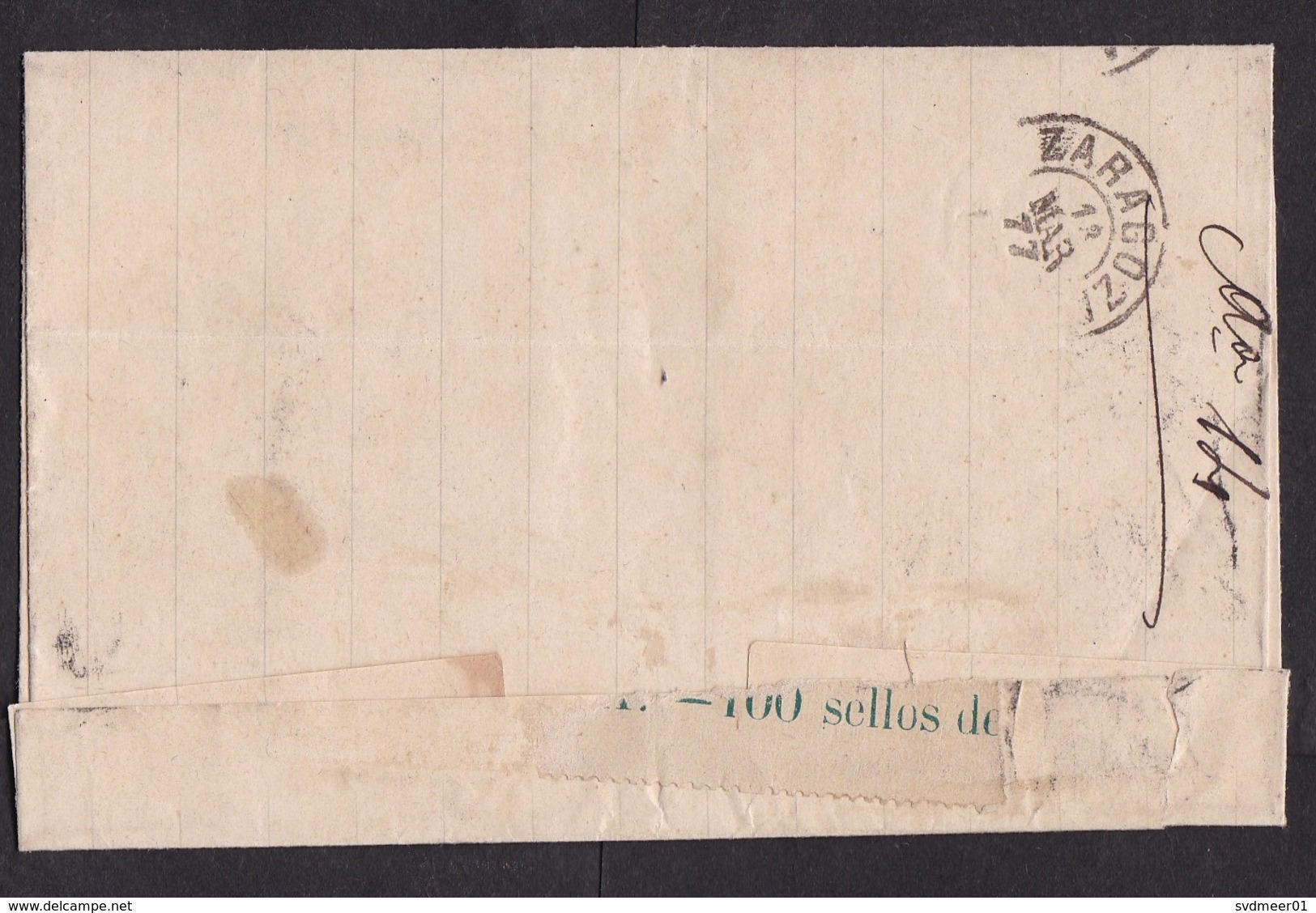 Spain: Folded Letter, 1877, 2 Stamps, King (minor Damage, See Scan) - Brieven En Documenten