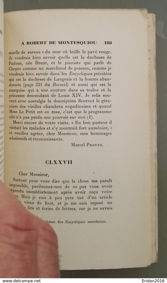 Lettres à Robert de Montesquiou • Marcel Proust correspondance  Editeur : Plon   Année : 1930