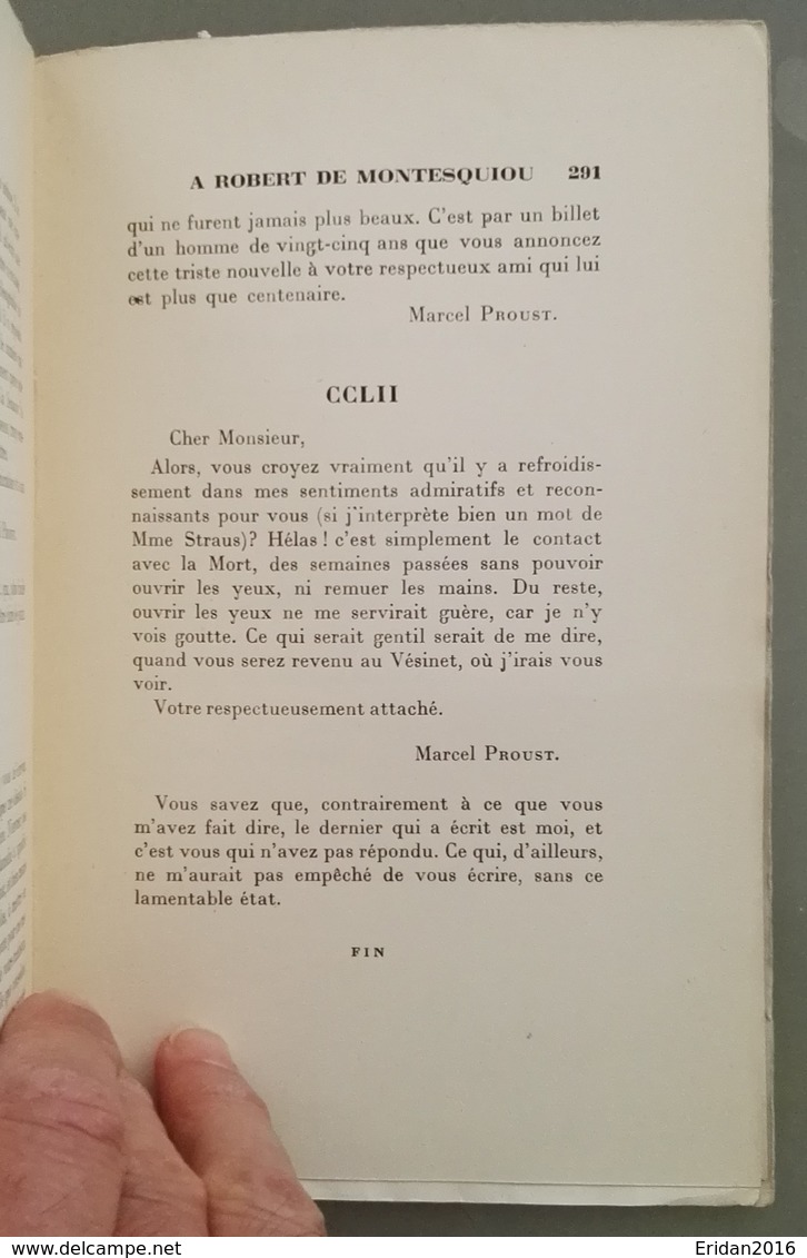 Lettres à Robert de Montesquiou • Marcel Proust correspondance  Editeur : Plon   Année : 1930