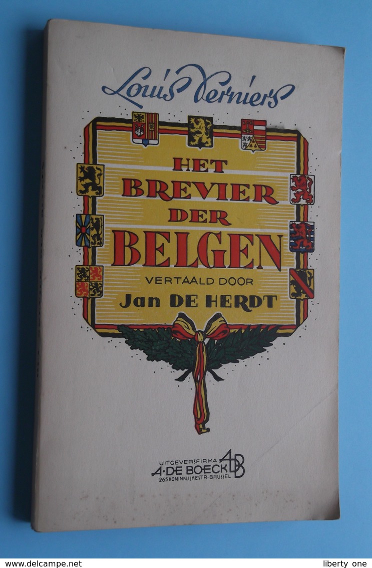 Het BREVIER Der BELGEN ( Louis Verniers / Vert. Jan De Herdt (uitg. De Boeck) Anno 1947 > Zie Kleefbrief Binnenin AUB ! - Dutch